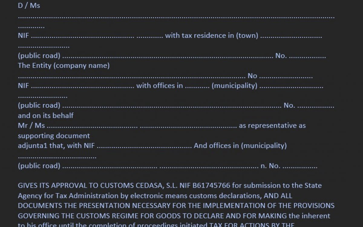 The clearance authorisation